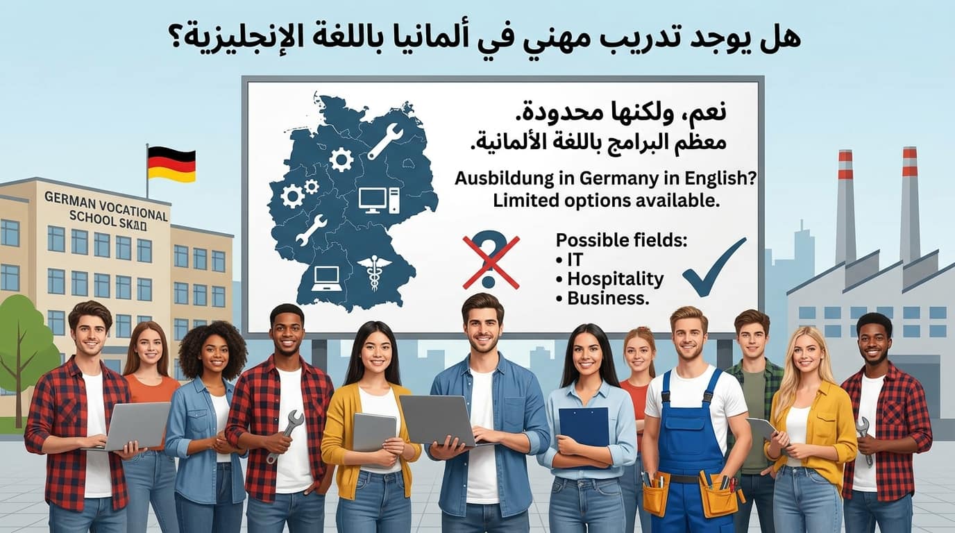 هل يوجد تدريب مهني في ألمانيا باللغة الإنجليزية؟